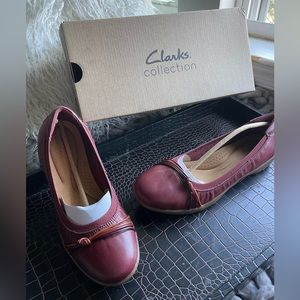 Clarks Collection Meadow Rae Leather Ballerina Flat